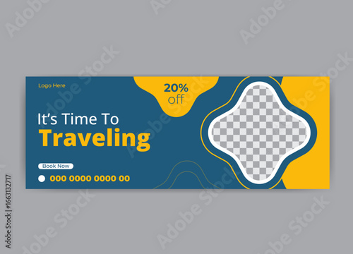 Travel Facebook cover design template ,Tourism travel Facebook cover 