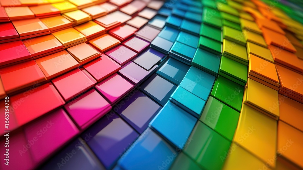 Obraz premium Colorful square tiles abstract background, design element