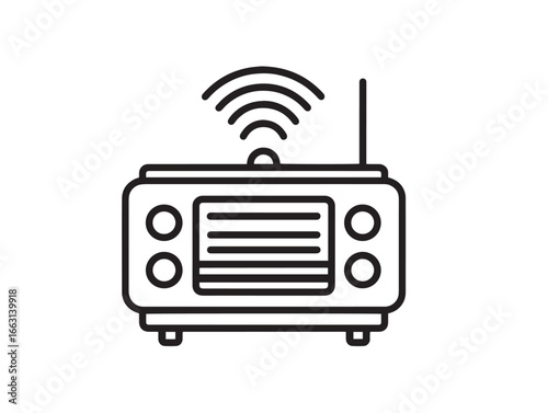 Professional Marine Radio Illustration with Smooth Vector Outline