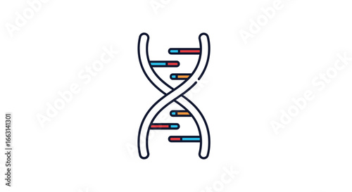 DNA structure illustration representing genetics, science, biology, and medical research