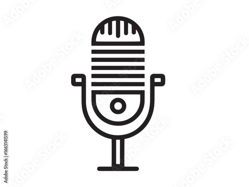 Clean vector illustration of audio condenser microphone device