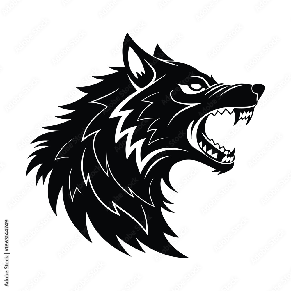 Fototapeta premium wolf silhouette vector art logo design