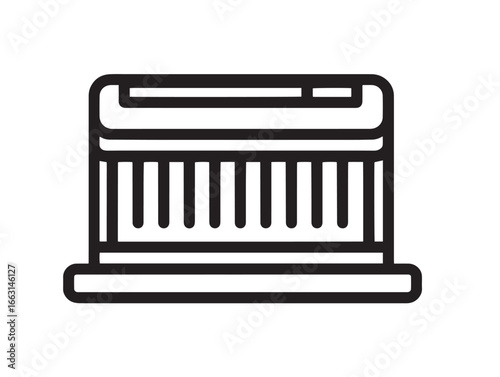 Professional clean line art of paper shredder office device