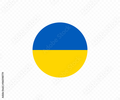 Ukraine flag. Flag of Ukraine. National symbol. Round Ukrainian flag symbol vector design and illustration.
