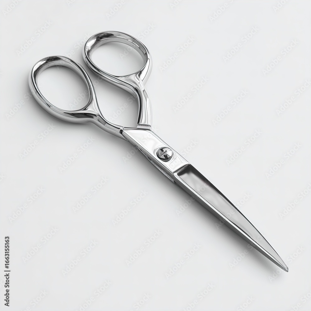 Obraz premium Stainless steel scissors on white background