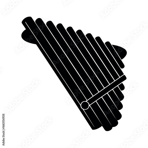 Pan flute musical instrument designed in artistic vector style Vector illustration