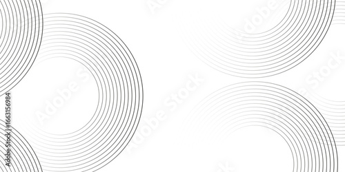 White geometric abstract background overlap layer on bright space with lines effect decoration. Modern graphic design element circles style concept for banner