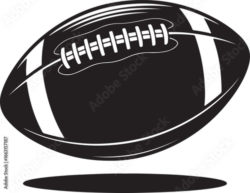 Black American football vector icon, American football vector silhouette