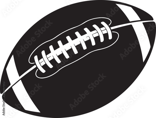 Black American football vector icon, American football vector silhouette
