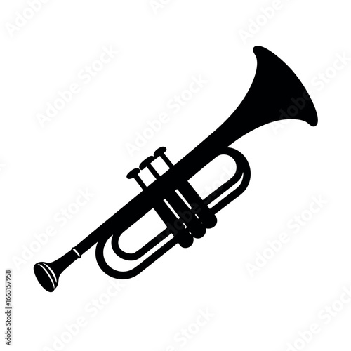 Trumpet brass musical instrument in artistic vector style Vector illustration