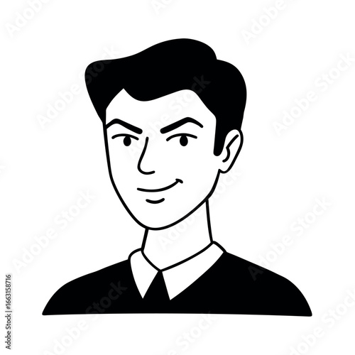 Face with confident smirk and raised eyebrow design Vector illustration