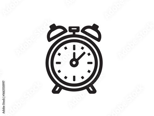 Modern Digital Smart Alarm Clock Icon with Sleek Elegant Vector Artwork