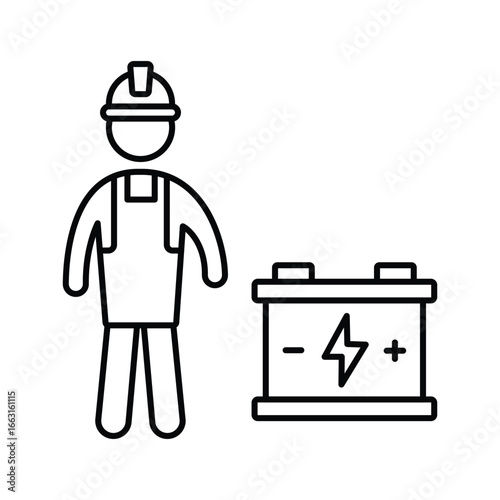 Electrical worker Vector Icon which can easily modify or edit