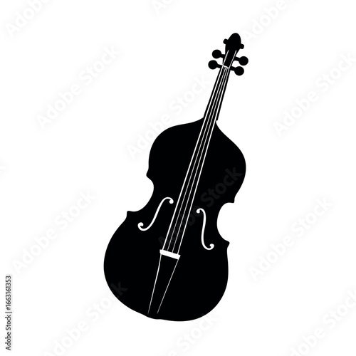 Cello classical string instrument silhouette design Vector illustration