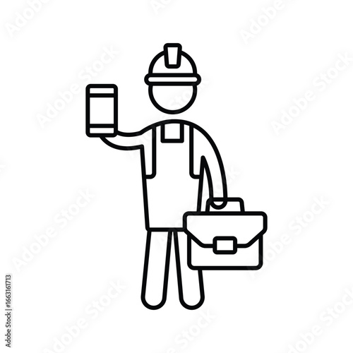 Engineer Vector Icon which can easily modify or edit