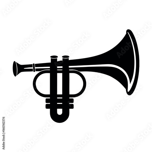 Cornet musical instrument in artistic vector design Vector illustration