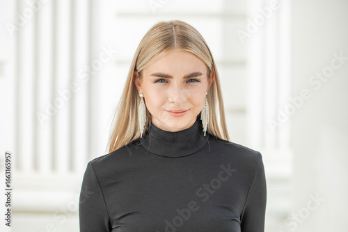 Close up portrait of a young attractive blonde model Free Download Close up portrait of a young attractive blonde model - GFXLoad