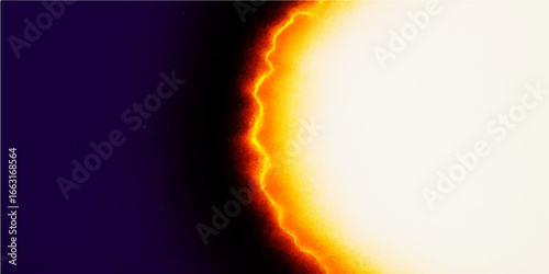 A fiery inferno glows with a warm, orange light in the dark