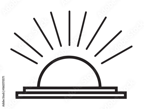 Professional Stage Spotlight Icon with Clean Theatrical Vector Line Illustration