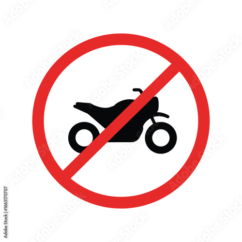 No atv symbol vector illustration off road vehicle prohibition sign forbidden quad bike icon