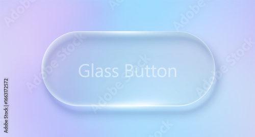 Vector Transparent Glass Buttons . UI UX Glass Screen of Mobile Device. Smartphone Interface Design. Design Elements for Application Phone, Game Menu and Website. Holographic Gradient Background.