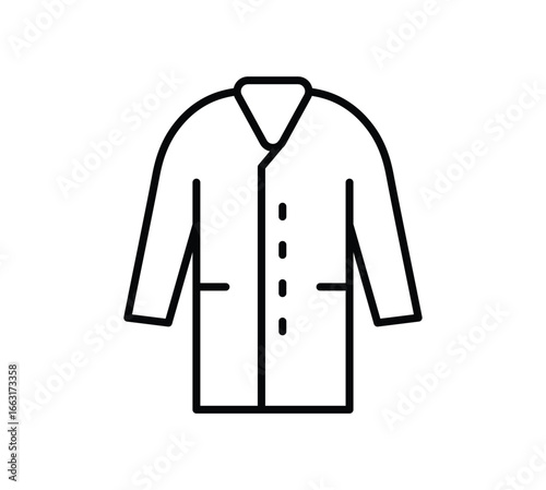 Simple Outline of a Classic Bathrobe in Minimalist Style