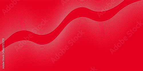 Abstract background with lines and waves. Medium banner size. Element for design. Vector background for brochure, booklet, flyer, poster. Red and white gradient. Love, Valentine's Day
