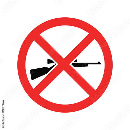 No firearms allowed sign gun prohibition symbol weapon ban vector illustration safety warning icon