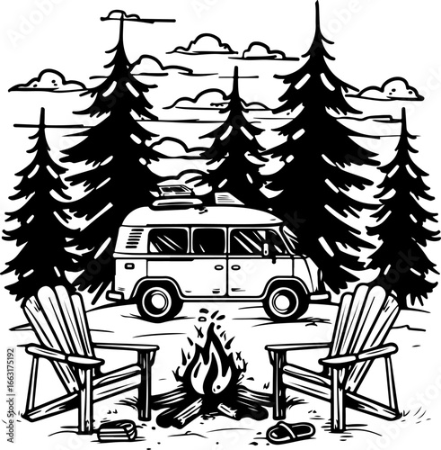 "Wilderness Retreat: Vanlife by the Campfire"
