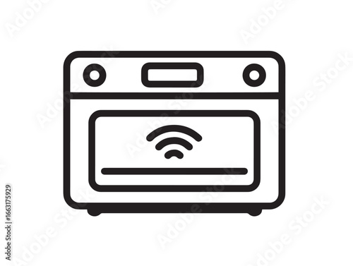 Innovative Wi Fi Enabled Oven Icon with Elegant Digital Cooking Technology Design