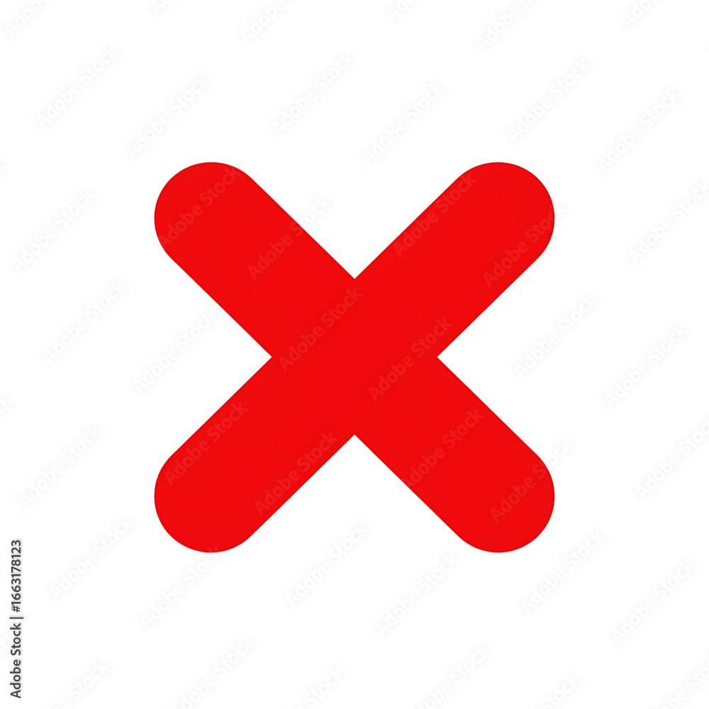 Obraz premium Red X Error Cross Icon
