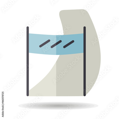 Finish line of ski slope vector icon. Winter sign