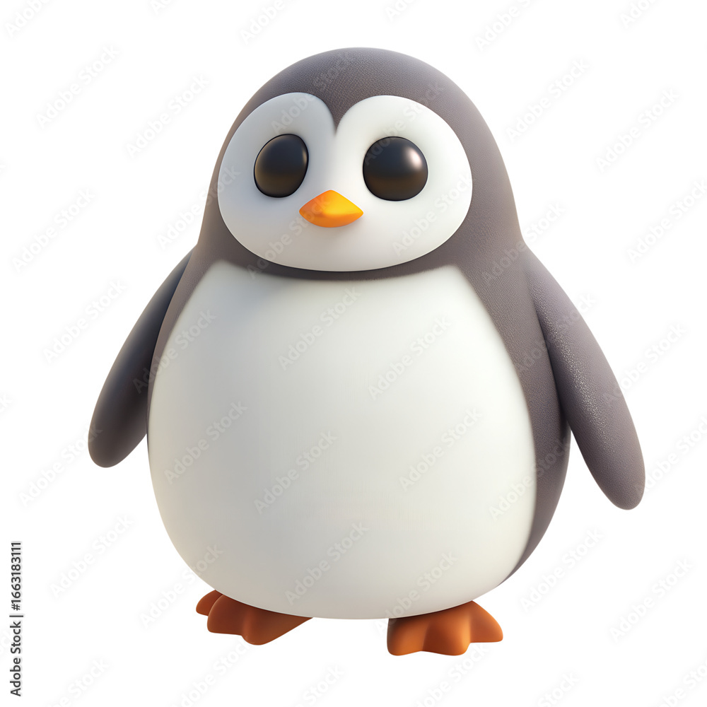 Obraz premium 3d penguin on transparent or white background, png
