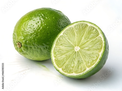 limes on white background
