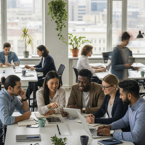 group of business people working together
