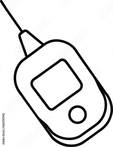 Blood Glucose Meter Flat Lay Diabetes Testing Device on White Background Vector Illustration
