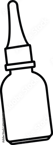 Nasal Spray Bottle Flat Lay Medical Decongestant Container on White Background Vector Design