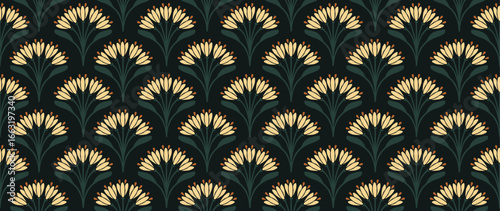 Vector seamless background. Minimalistic abstract floral pattern. Modern colorful print on light background. Perfect for textile design, screensavers, covers, cards, invitations and posters.