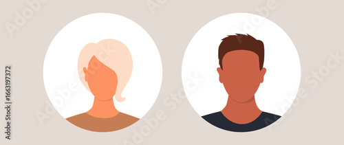 Vector flat illustration. Avatar, user profile, face icon, profile picture. Suitable for social media profiles, icons, splash screens and as a template.