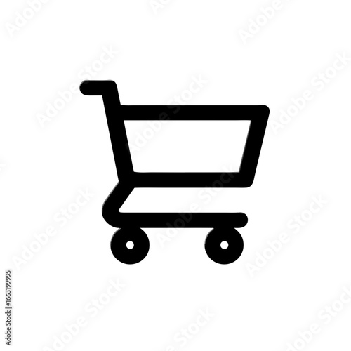 Shopping cart icon simple line art style 