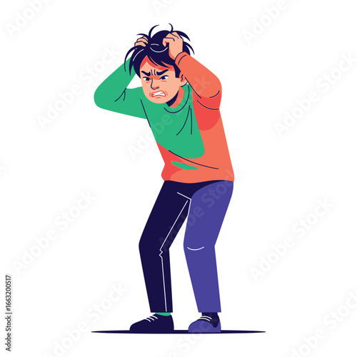 Frustration and Anger : Depicting a person experiencing intense feelings of frustration and anger, with a focus on visual and emotional expression.