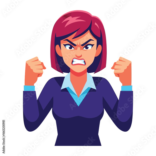 Rage and Frustration Personified: A determined woman, radiating fierce energy and palpable frustration, embodies a potent visual metaphor for anger, irritation, and the pressures of the modern world.