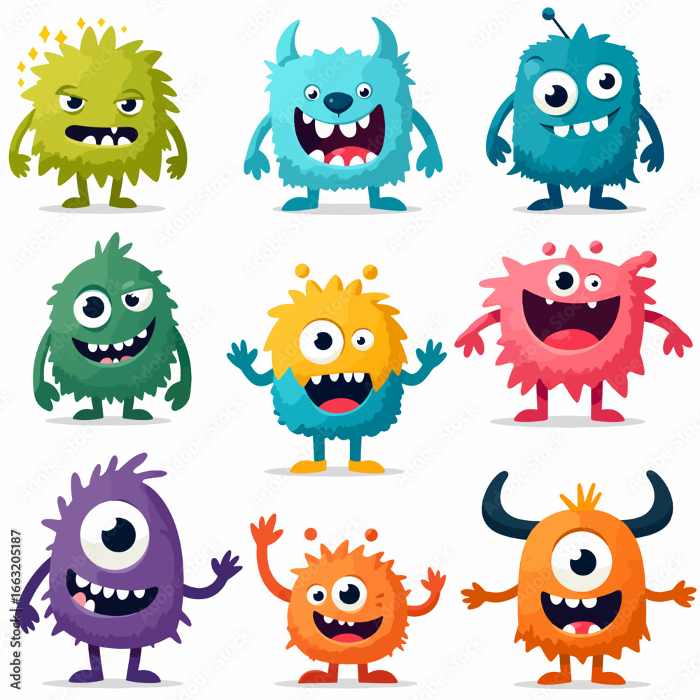 Obraz premium a set of cute monster character