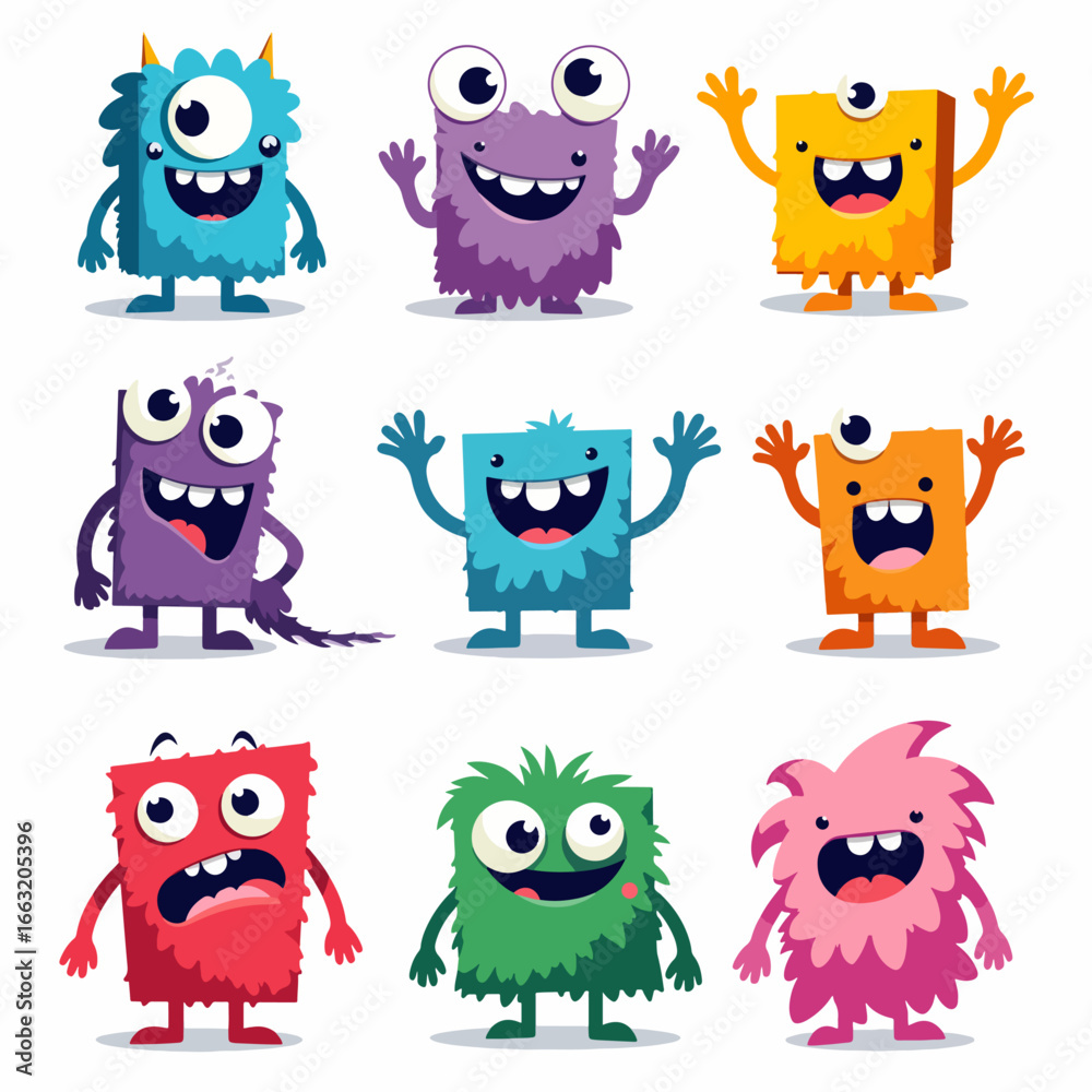 Obraz premium Set of funny cartoon animals