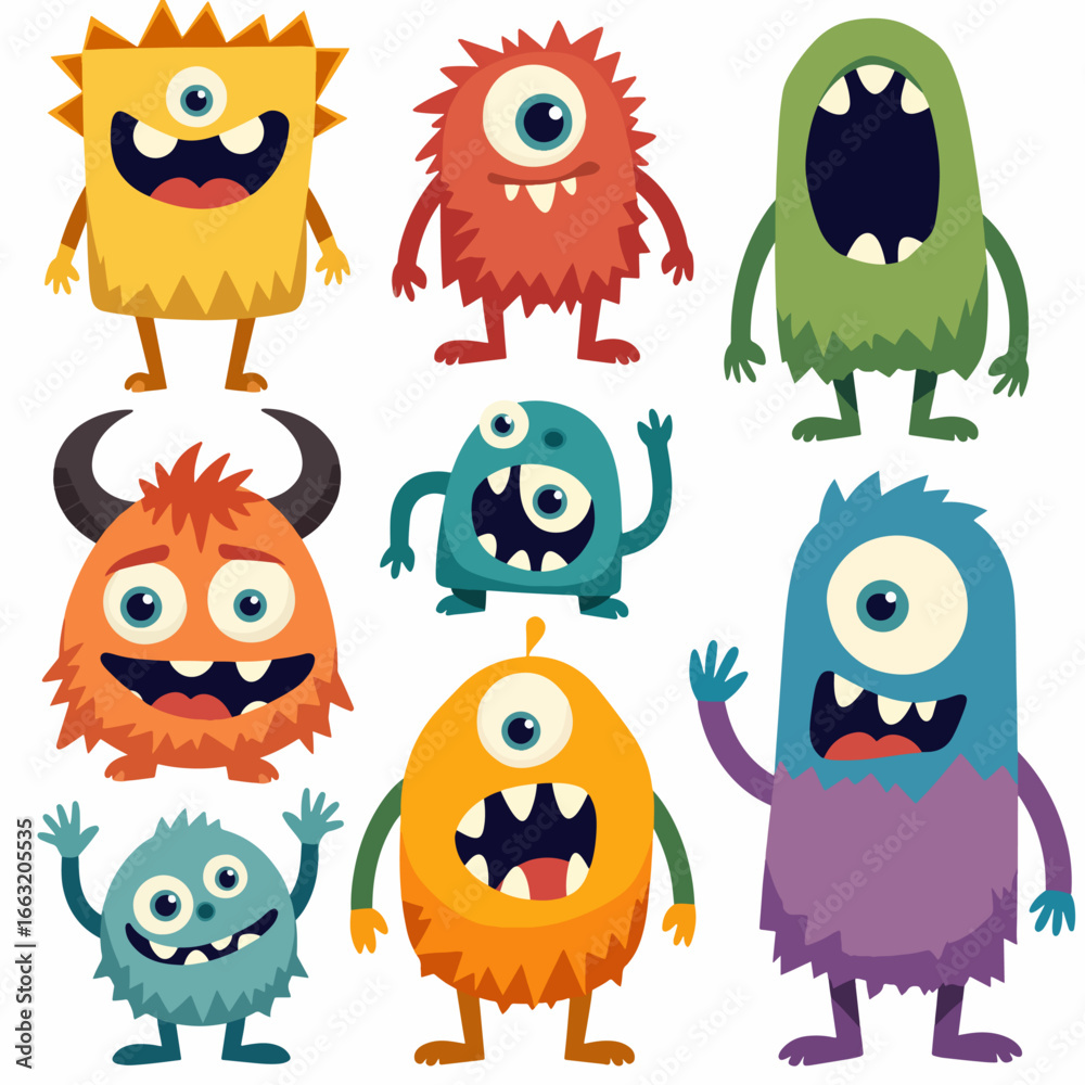 Obraz premium Set of funny monsters