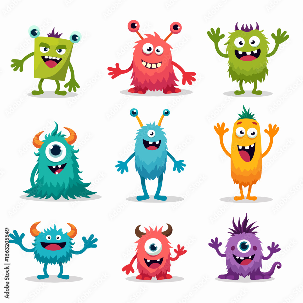 Fototapeta premium Set of funny monsters