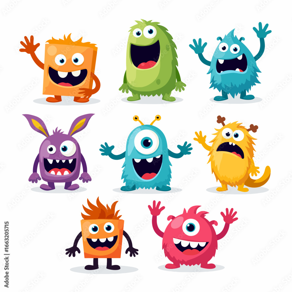 Obraz premium Set of funny cartoon monster