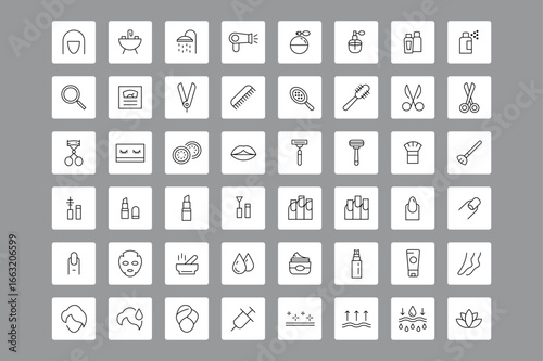 Wallpaper Mural Cosmetics Thin Line Icons - Editable Stroke Torontodigital.ca