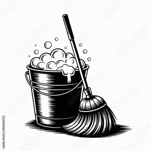 bucket and mop
