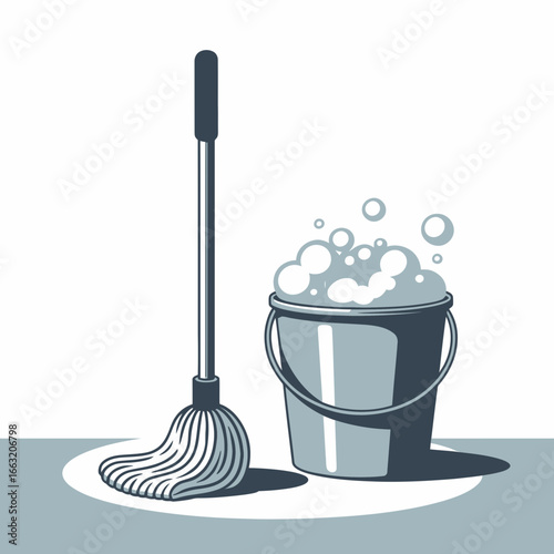 bucket and mop